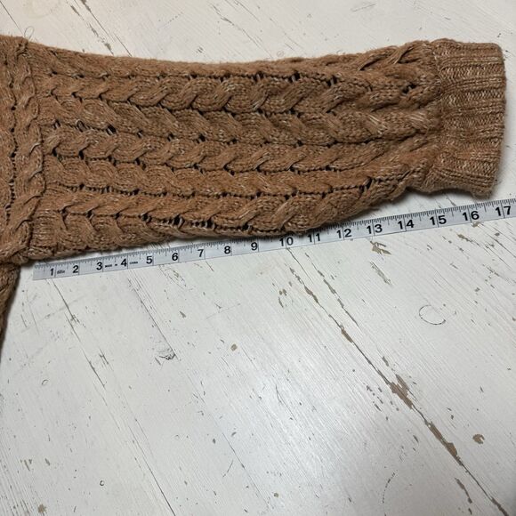 Kendall & Kylie Tan Cardigan Sweater One Size Balloon Sleeves Women - Picture 8 of 11